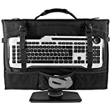 Hosoncovy Desktop Computer Monitor Carrying Case Travel Case Dustproof Cover Case Protective Case with Keyboard Mouse Holder for 21.5 inch iMac Screen and 20 inch to 24 inch Desktop Monitor