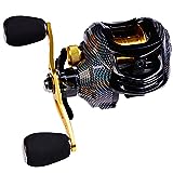 New UP 200kg Max Drag Fishing Reels 18+1BB Baitcasting Fishing Reel Magnetic Brake Baitcaster Fishing Reel for Saltwater Freshwater Fishing (Silver & Black, Right Hand)