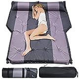 Lohang Thickened and Double-Sided SUV Air Mattress Outdoor Car Travel Air Bed Multi-Function Self Inflatable Sleeping Pad with Pump Portable Camping Mattress for Family, Suv Mattress02 Dark Grey