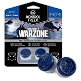 KontrolFreek Call of Duty: Warzone Performance Thumbsticks for Playstation 4 (PS4) and Playstation 5 (PS5) | 2 High-Rise, Hybrid| Blue/Gray