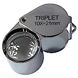 HTS 203A0 10x 21mm Chrome Triplet Jeweler's Loupe with Leather Case
