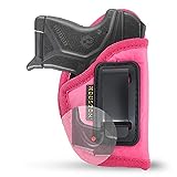 IWB Woman Pink Gun Holster - Houston - ECO Leather Concealed Carry Soft: Fits Any Small 380 with Laser, Keltec, LCP, Diamond Back, Small 25 & 22 Cal with Laser (Right) (CHPK-71AL-RH)