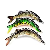 ods Lure Pike Lures Multi Jointed Swimbaits 3.5'-8' Fishing Bait Realistic Swimming Lure Freshwater Saltwater (5.12“Pike Lures-3 pcs)