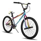 Hiland 24 26 inch BMX Bike from Beginner-Level to Advanced Riders with 2 Pegs, Kids Teenagers Adults BMX Bicycles, Multiple Colors