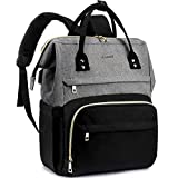 LOVEVOOK Laptop Backpack Purse for Woman, 17 Inch Computer Business Backpacks Stylish School Bookbag, Teacher Doctor Nurse Bags for Work, Casual Daypack Backpack with USB Port,Grey-Black