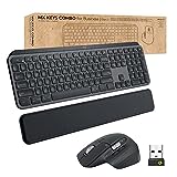 Logitech MX Keys Combo for Business | Gen 2, Full Size Wireless Keyboard and Wireless Mouse, with Keyboard Palm Rest, Bluetooth, Logi Bolt, Quiet Clicks, Windows/Mac/Chrome/Linux - Graphite
