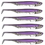 Dr.Fish Paddle Tail Swimbaits, Soft Lures for Bass Fishing, Soft Baits Swim Shad Bait Minnow Lures Drop Shot Fishing Lures Fluke Baits, 2-3/4 Inches Purple