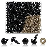 TOAOB 150pcs 10mm Black Plastic Safety Eyes Crafts Safety Eyes with Washers for Stuffed Animals Amigurumis Crochet Bears Doll Making