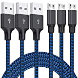 Micro USB Cable, 3Pack 10FT Android Charger Cable Long Braided Sync and Fast Charging Cord Compatible with Samsung Galaxy S7 S6 Edge, Android Phone