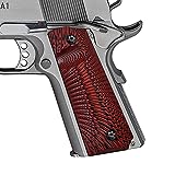 1911 Full Size G10 Grips, Free Screws Included, Mag Release, Ambi Safety Cut, Sunburst Texture, Cool Hand Brand, Red/Black