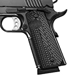 Cool Hand 1911 Full Size G10 Grips, Gun Grips Screws Included, Mag Release, Ambi Safety Cut, OPS Texture (Grey/Black)