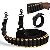 Shotgun Sling for 12 Gauge,15 Rounds Two Point Shotgun Ammo Sling with a 8 Rounds Butt Stock and Premium QD Tactical Strap for Outdoor Hunting Activity