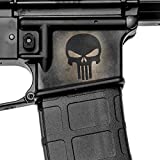 GunSkins Magwell Skin - Premium Vinyl Decal - Easy to Install and Fits AR-15 Lower Receivers - 100% Waterproof Non-Reflective Matte Finish - Made in USA - GS Skull Black