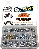 250pc Specbolt Brand Bolt Kit for Maintenance Upkeep of Present KTM SX EX EXC MX Dirt Bike Fastener This Includes 2 Strokes 50 60 65 85 105 125 250 300 550 4 Strokes 250 350 400 450 500 520 525