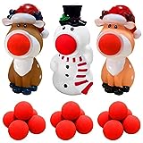 3 Pack Christmas Shoot Ball Popper Toys,Foam Ball Popper Toy,Shoot Pop Foam Ball for Xmas Gifts,Party Favors,Indoor and Outdoor Play,3 Pack with 18 Foam Balls