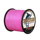 HERCULES Super Strong 100M 109 Yards Braided Fishing Line 20 LB Test for Saltwater Freshwater PE Braid Fish Lines 4 Strands - Pink, 20LB (9.1KG), 0.20MM