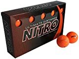 Long Distance High-Durability Golf Balls (15PK) All Levels-Nitro Ultimate Distance Titanium Core High Velocity Great Stop & Sticking ability Golf Balls USGA Approved-Total of 15-Orange