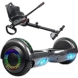 Felimoda Hoverboard, Two Wheels Self Balancing Scooter Hover Board with Seat Attachment, with Bluetooth Speaker and LED Lights 6.5' Hoverboard for Adult Kids