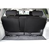FH Group Car Seat Cover for Back Seat Black Cloth - Universal Fit Rear Seat Covers for Cars with Rear Split Bench, Car Seat Protector for Dogs and Kids, Car Interior Accessories for SUV, Sedan and Van
