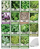 15 Herb Seeds For Planting Varieties Heirloom Non-GMO 5200+ Seeds Indoors, Hydroponics, Outdoors - Basil, Catnip, Chive, Cilantro, Oregano, Parsley, Peppermint, Rosemary and More By Gardeners Basics