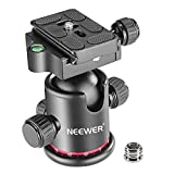 NEEWER Tripod Ball Head 360° Panoramic All Metal with Arca Type Quick Release Plate, 1/4' Screw 3/8' Thread Mount, Max Load: 17.6lb, Tripod Head for Monopod, Slider, DSLR Camera, Camcorder