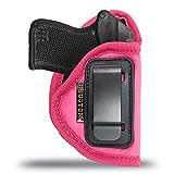 IWB Woman Pink Gun Holster - Houston - ECO Leather Concealed Carry Soft | Suede Interior for Maximum Protection | Fits: Only Small 380, Keltec, Diamond Back, Small 25 & 22 Cal (CHPK-71A-RH)