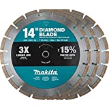 Makita B-69646 14' Diamond Blade, Segmented, General Purpose, Contractor 3/Pk