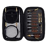 BOOSTEADY Gun Cleaning Kit .17 .22/.223/5.56MM .243 .280 .30 .357/9MM .40 .45 12GA Multi-Caliber Phosphor Bristle Bore Brushes with Flexible Threaded Bore Cleaning Coated Cables in Zippered Case