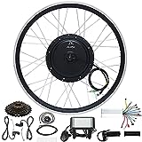 JauoPay Electric Bicycle Conversion Kit, 48V 1500W EBike Brushless Gearless Hub Motor, 22.5' Rear Wheel Frame for 26' x 1.95'~2.125' Tire, with Colorful LCD Display, Dual Mode Controller