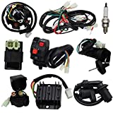 OTOHANS AUTOMOTIVE Complete Wiring Harness kit Electrics Wire Loom Assembly with Full Copper Wire For GY6 4-Stroke Four wheelers Engine Type 125cc 150cc Pit Bike Scooter ATV