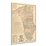 Historix Vintage 1882 Map of Greenville County South Carolina - 24 x 36 Inch Vintage Map of Greenville SC Wall Art - Shows Names of Landowners and Townships Greenville South Carolina (2 sizes)