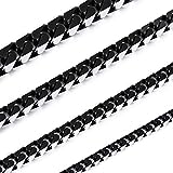 MOWOM Black Chain Necklace for Men Women Water Resistent 316L Stainless Steel Big Thick Cuban Link Chains Plated & Brushed finish Silver Color with Gift Box (3.5 MM Wide, 20 Inches Long)