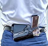 Ottoza Handmade Leather Gun Holster 1911 Holster Right Hand - SOB Holster for 1911 Gun Holster fits Most Models 1911 COLT- Kimber - Ruger and More Without Rail - Black Full Grain Leather No:307