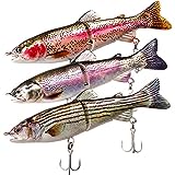 ods lure Fishing Lure Kit with Treble Hooks 5” Glide Bait Jointed Swimbait Lures for Bass Catfish Pike Musky Trout