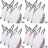 Drawstring Backpack Baseball Drawstring Bag Baseball Drawstring Party Favor Bags for Your Gym Class and Sports Teams (12 Pieces)