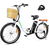 NAKTO 22' Electric Bike 250W Electric Bicycle Sporting City Ebike for Female with 36V 10Ah Lithium Battery