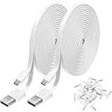 2 Pack 10FT Power Extension Cable for WyzeCam, WyzeCam Pan, KasaCam Indoor, NestCam Indoor, Blink,Cloud Cam, USB to Micro USB Durable Charging and Data Sync Cord(White)
