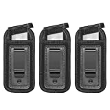Anjilu 3-Pack Universal Magazine Holster IWB Clip Concealed Carry 9mm .40 .45 | Mag Holster for Glock 19 43 17 Sig 1911 S&W M&P | Fits Any 7 10 15 Round Clips for All Pistols | Gun Ammunition Holster
