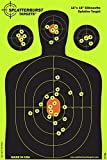 Splatterburst Targets - 12 x18 inch - Silhouette Reactive Shooting Target - Shots Burst Bright Fluorescent Yellow Upon Impact - Gun - Rifle - Pistol - Airsoft - BB Gun - Air Rifle (10 Pack)