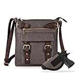 Jessie & James 2 Toned Belt Concealed Carry Crossbody Bag Gunbag Shoulder Purses For Women with Lock and Key | Stone