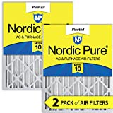 Nordic Pure 20x25x4 MERV 10 Pleated AC Furnace Air Filters 2 Pack