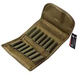 CyberDyer Molle EDC Rifle Ammo Bag Utility Hunting Rifle Magazine Pouch 14 Rifle Shells Cartridge Carrier Case (Army Green)