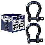 D Ring Shackles, 3/4 Inch, Black, 2 Pack – Heavy Duty Forged Steel with 4.75 Ton Capacity – Ideal for Jeeps, ATV’s, Trucks to use with Recovery,Towing, Snatch Straps,Snatch Block,Tree Savers
