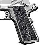 Cool Hand 1911 G10 Grips, for Full Size Government Commander, Gun Screws Included, Magwell Cut, for Left and Right Handed, Finger Grooves, Ambi Safety Cut, Gun Metal