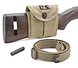 World War Supply M1 Carbine Sling Oiler and Buttstock Type Pouch Marked JT&L 1942 Khaki