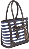 Bulldog Cases Tote Style Concealed Carry Purse with Holster, Navy Stripe, 17L