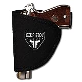 EZ Pistol Holder, Adhesive Handgun Holster Organizer for Gun Safe, Car, Desk, Carpet - Firearm Protection with Nylon Padded Interior, Full Size, Sub-Compact, 9mm, .45 ACP, 380 - Single Unit