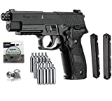 Sig Sauer P226 Airgun .177 Cal with 15x12 gr C02 Tanks and 500 Lead Pellets Bundle (BLK)
