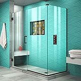 DreamLine Unidoor Plus 54 in. W x 30 3/8 in. D x 72 in. H Frameless Hinged Shower Enclosure in Oil Rubbed Bronze, SHEN-24540300-06
