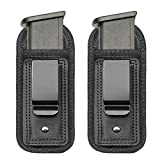 TACwolf 2 Pack IWB Inside Waistband Pistol Handgun Magazine Holster Pouch for Concealed Carry Universal Single Double Stack Mags for Glock17 26 19 Sig Sauer S&W Springfield XD Ruger 9mm/.45